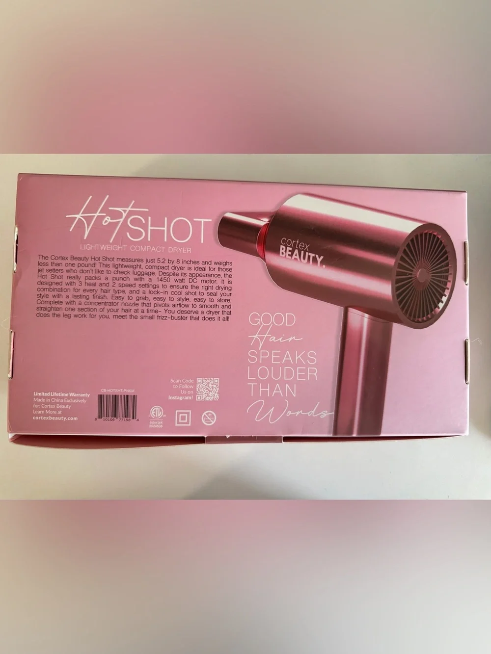 Cortex Beauty Hot Shot Lightweight Compact Hair Dryer